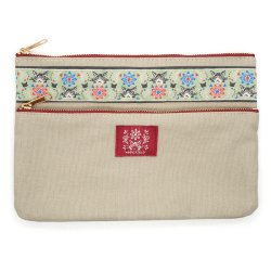 画像1: 花と猫チロリアンＷポーチ　ＢＲ