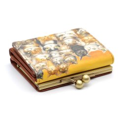 画像4: がま口三つ折り福財布2　ねこのしま