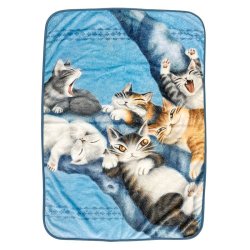 画像1: フランネルブランケット　猫の島