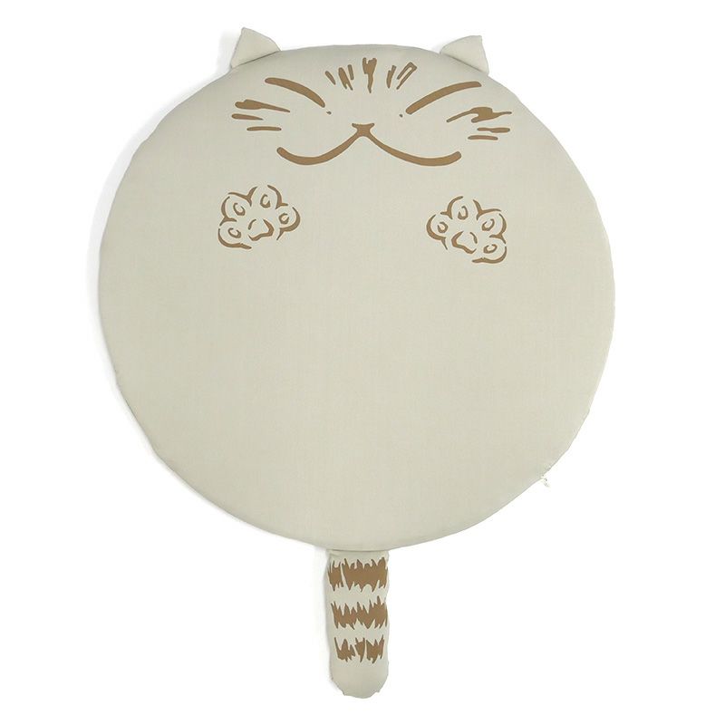 画像1: クール猫クッション　ベージュ